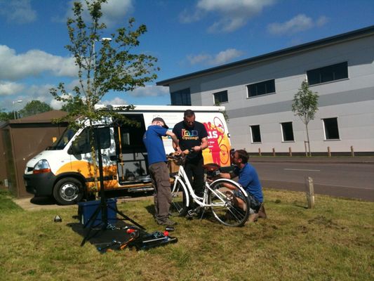 Bike Bus visit to i54 South Staffordshire